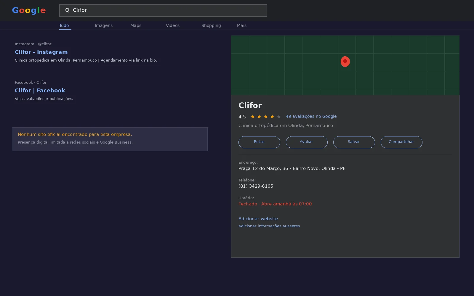 Clifor — versão anterior do sistema